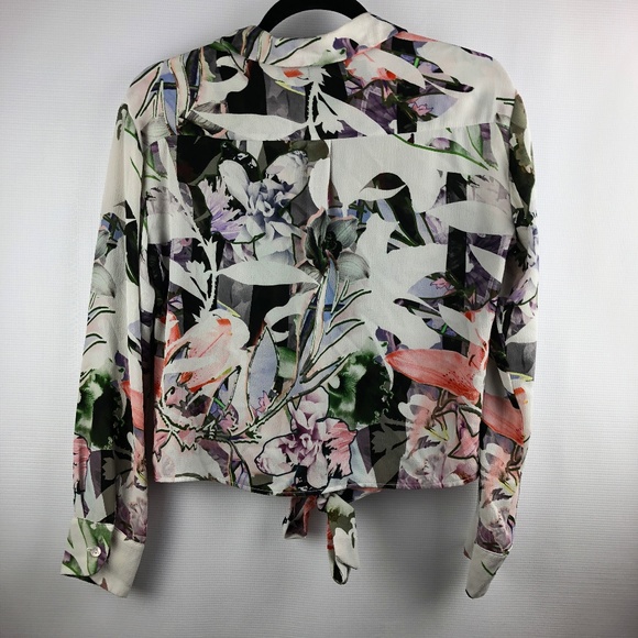 Johanne Beck Button Down Boxy Floral Blouse, Sz. S - Picture 5 of 6